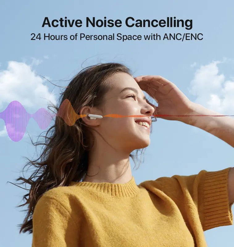 Wintory Wireless Earbuds, Bluetooth TWS Headphones with ANC and Touch Control, White In-Ear Noise Cancelling