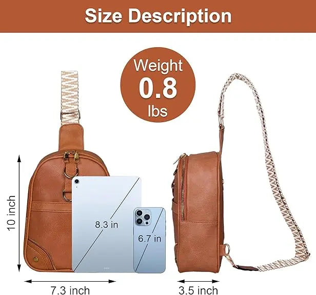 Lefame Women’s Leather Sling Bag – Lightweight Crossbody Fanny Pack with Anti-Theft Pocket and Card